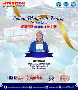Mahasiswi elTAHFIDH Asal Aceh Raih Ijazah Sanad Matan Al-Jazari- No 0149